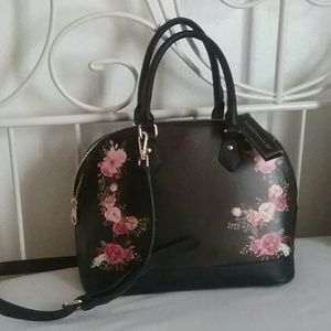 La Terre satchel with bandolier. vegan leather